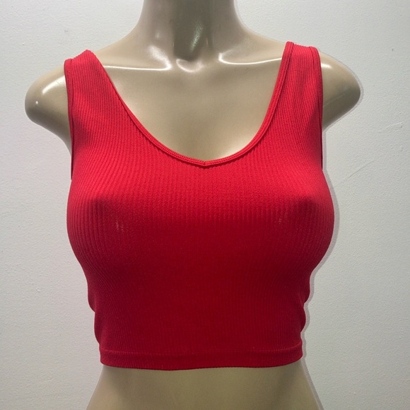 Aeropostale Size XS Red Ribbed Crop Top Preloved - Picture 1 of 3